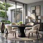 Contemporary Round Dining Table With Hourglass Twist Base For Dining Room