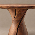 Contemporary Round Dining Table With Hourglass Twist Base For Dining Room