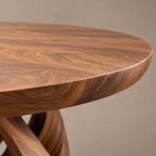 Modern Round Dining Table With Double Spiral Base For Dining Room