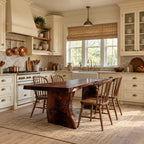 Rustic Live Edge Dining Table With Chunky Waterfall Legs For Dining Room