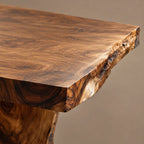 Rustic Live Edge Dining Table With Chunky Waterfall Legs For Dining Room