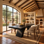 Handcrafted Live Edge Dining Table With Angled Trunk Base For Dining Room