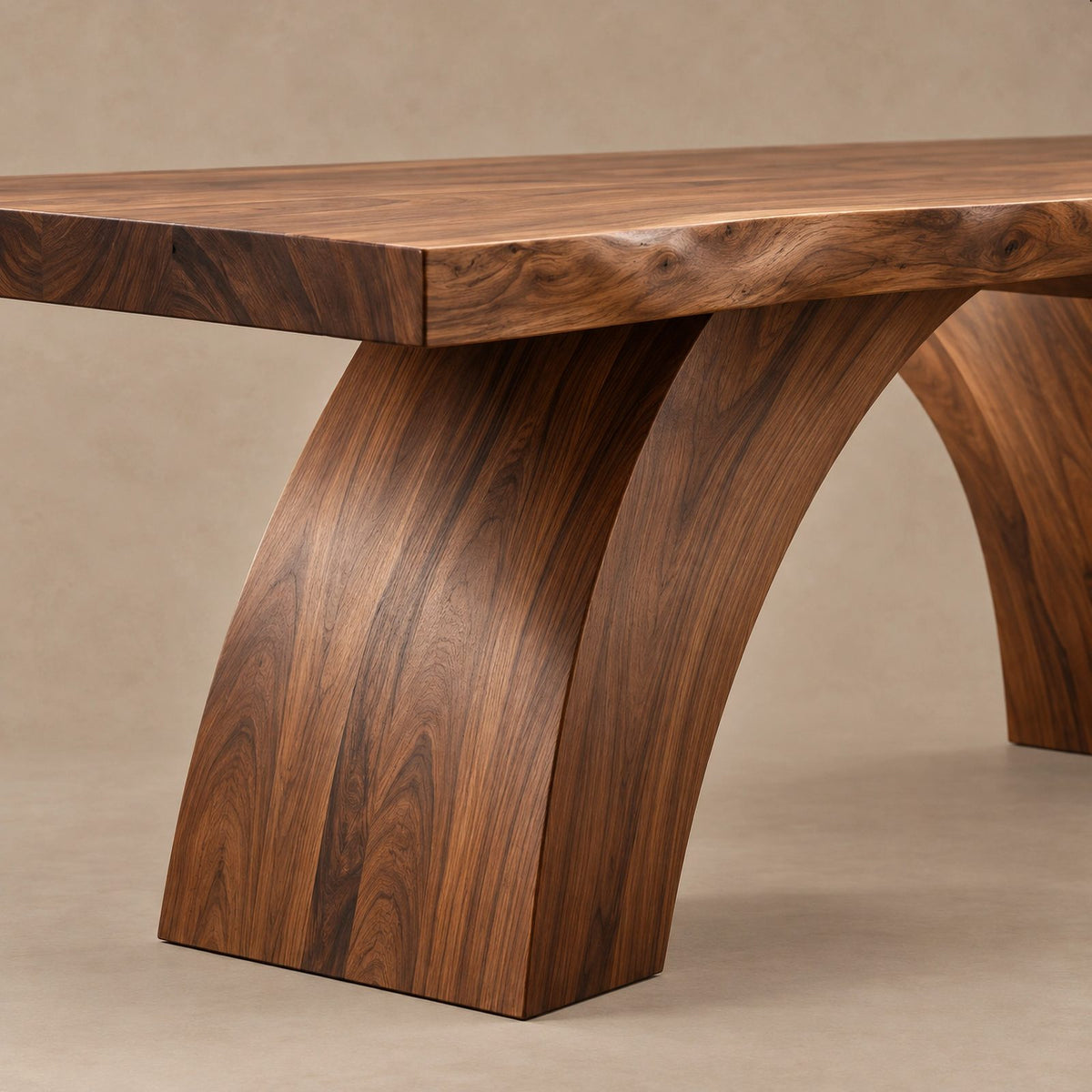 Handcrafted Live Edge Dining Table With Angled Trunk Base For Dining Room