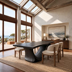 Farmhouse Live Edge Dining Table With Undulating Wave Base For Dining Room