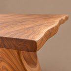 Farmhouse Live Edge Dining Table With Undulating Wave Base For Dining Room