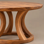 Scandinavian Round Dining Table With Open Ring Pedestal For Dining Room