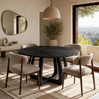 Mid Century Round Dining Table With Splayed Cross Legs For Dining Room
