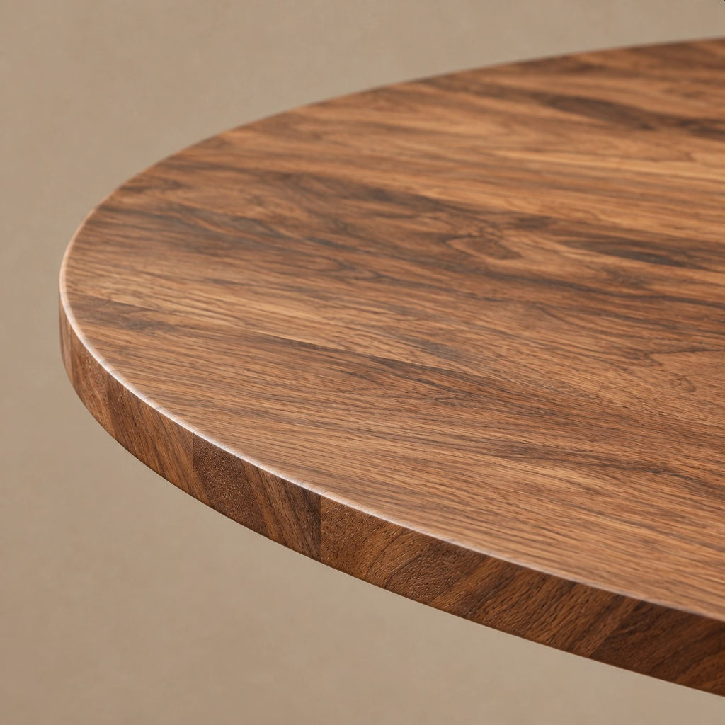 Mid Century Round Dining Table With Splayed Cross Legs For Dining Room