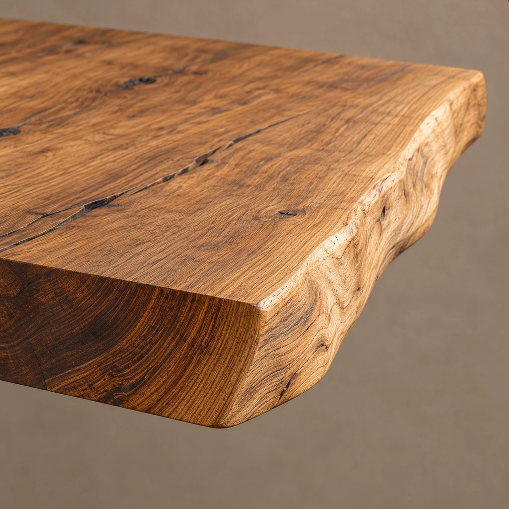 Contemporary Wood Dining Table With Sculptural Flared Base For Kitchen