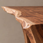 Organic Live Edge Dining Table With Flared Pedestal Base For Dining Room