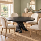 Mid Century Round Dining Table With Crossed Branch Base For Kitchen
