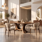 Farmhouse Live Edge Dining Table With Hourglass Pedestal Base For Kitchen