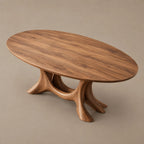 Farmhouse Live Edge Dining Table With Hourglass Pedestal Base For Kitchen