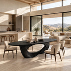 Sculptural Live Edge Dining Table With Wing Pedestal Base For Dining Room