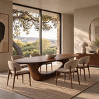 Sculptural Live Edge Dining Table With Wing Pedestal Base For Dining Room