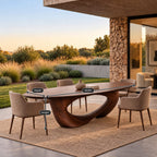 Sculptural Live Edge Dining Table With Wing Pedestal Base For Dining Room