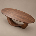 Sculptural Live Edge Dining Table With Wing Pedestal Base For Dining Room