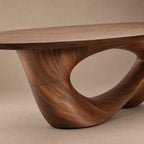 Sculptural Live Edge Dining Table With Wing Pedestal Base For Dining Room