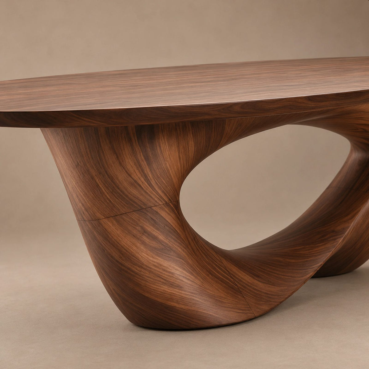 Sculptural Live Edge Dining Table With Wing Pedestal Base For Dining Room
