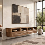 Modern Wall Mounted TV Stand With Wave Front Drawers For Living Room