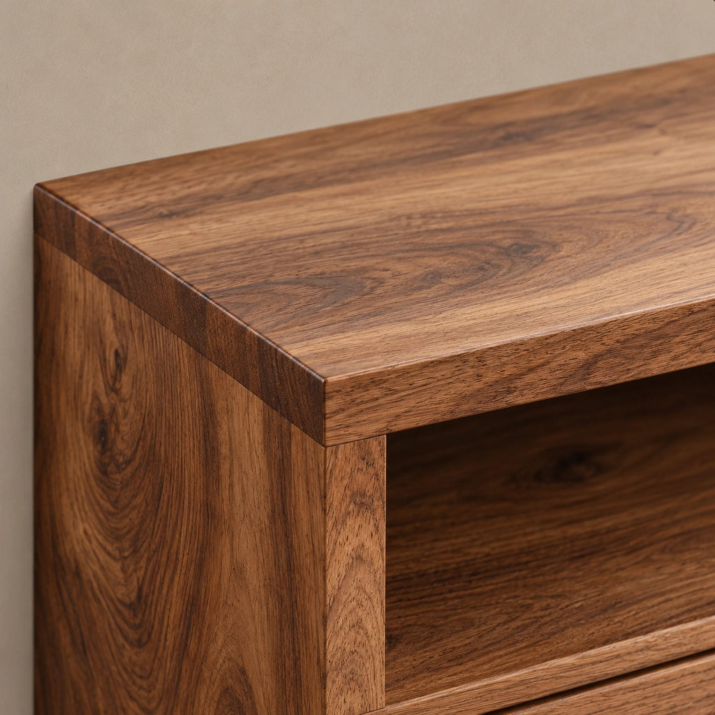 Modern Wall Mounted TV Stand With Wave Front Drawers For Living Room