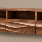 Modern Wall Mounted TV Stand With Wave Front Drawers For Living Room
