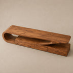 Minimalist Wood TV Console With Flowing Cantilever Base For Living Room
