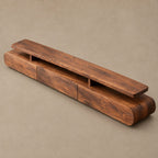 Organic Wood TV Stand With Rounded Open Shelf For Living Room