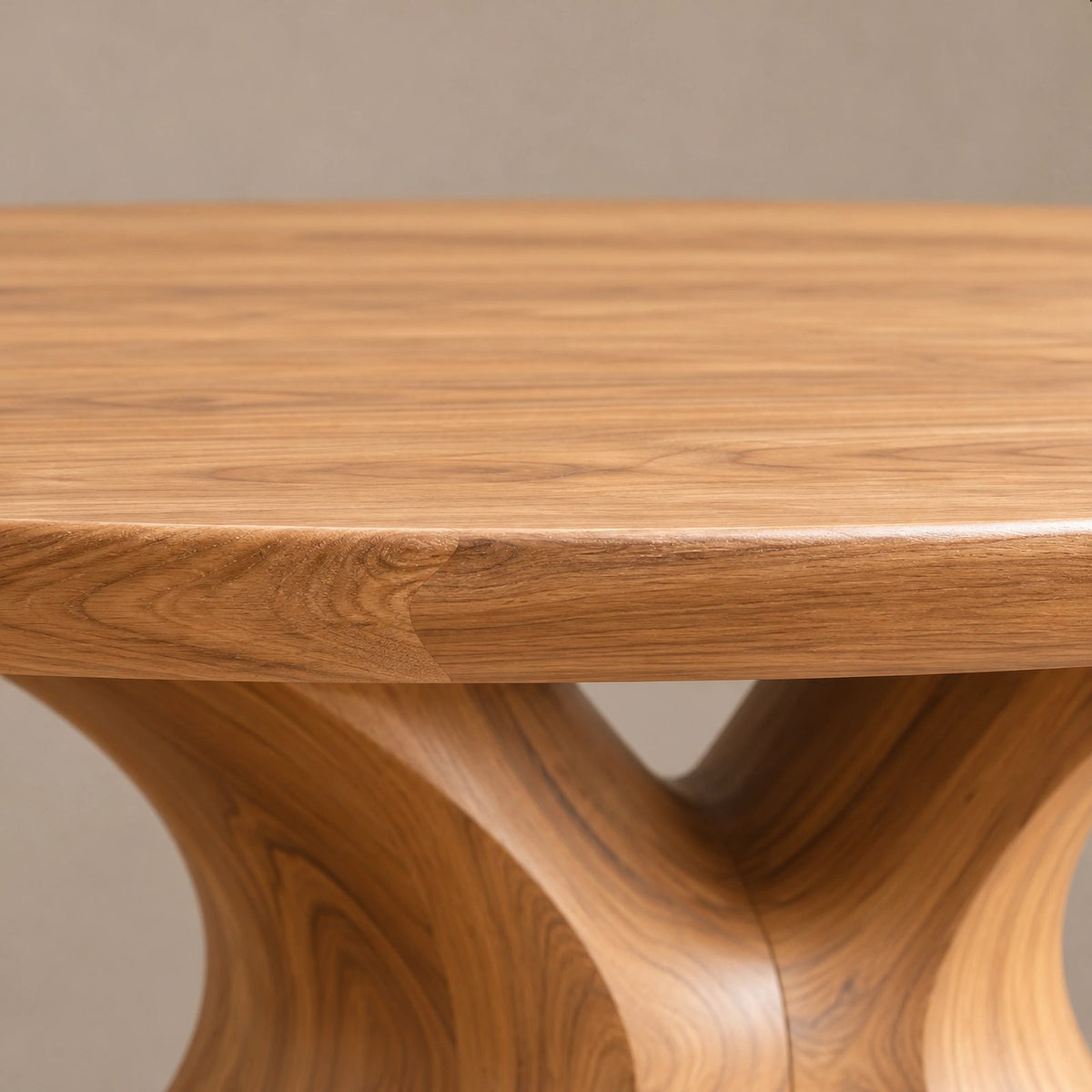 Farmhouse Solid Wood Oval Dining Table With Sculpted S Curve Base
