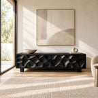 Handcrafted Wood TV Stand With Organic Wave Texture For Living Room