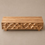 Handcrafted Wood TV Stand With Organic Wave Texture For Living Room