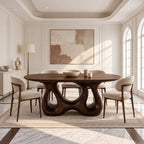 Organic Oval Dining Table With Flowing Sculptural Base For Dining Room