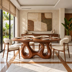 Organic Oval Dining Table With Flowing Sculptural Base For Dining Room