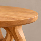 Organic Oval Dining Table With Flowing Sculptural Base For Dining Room