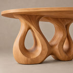 Organic Oval Dining Table With Flowing Sculptural Base For Dining Room
