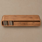 Floating Wood TV Cabinet With Open Storage Shelf For Living Room