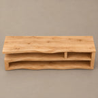 Scandinavian Wood TV Stand With Open Media Shelf For Living Room