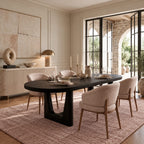Contemporary Oval Dining Table With Angled Sculptural Legs For Dining Room