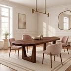 Contemporary Oval Dining Table With Angled Sculptural Legs For Dining Room