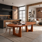 Contemporary Oval Dining Table With Angled Sculptural Legs For Dining Room