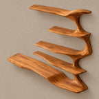 Sculptural Branch Wood Wall Mounted TV Shelf For Living Room