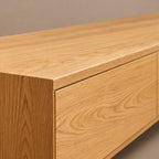 Contemporary Wood TV Cabinet With Arched Base For Living Room