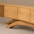Contemporary Wood TV Cabinet With Arched Base For Living Room