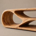 Contemporary Curved TV Console With Sculptural Loop Base For Living Room