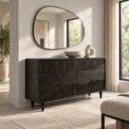 Artisan Wide Dresser With Fluted Diagonal Wave Drawers For Bedroom