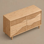 Artisan Wide Dresser With Fluted Diagonal Wave Drawers For Bedroom