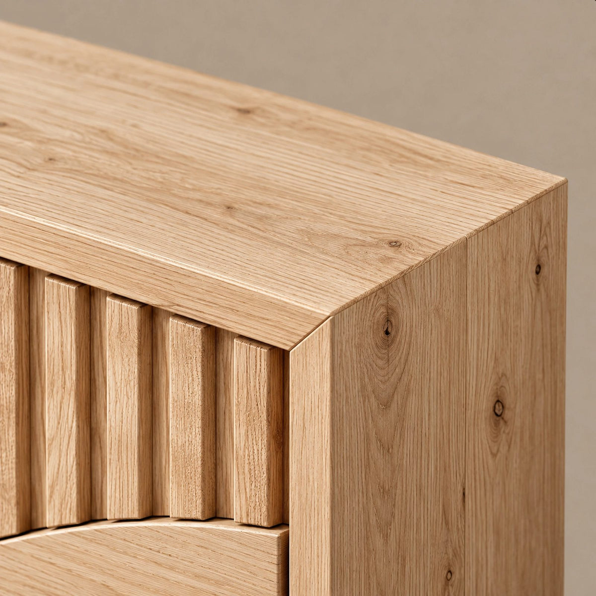 Artisan Wide Dresser With Fluted Diagonal Wave Drawers For Bedroom