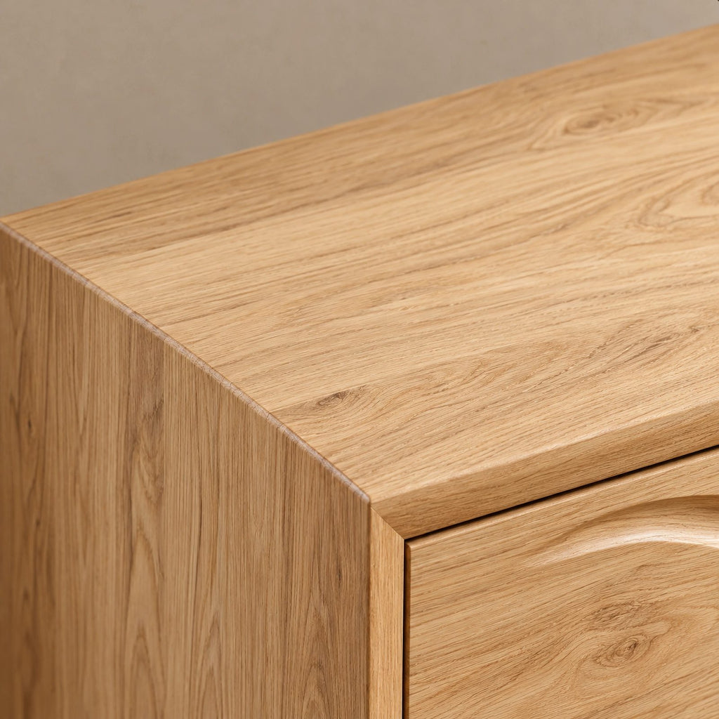 Handcrafted Wooden Dresser With Flowing Wave Drawer Fronts For Bedroom