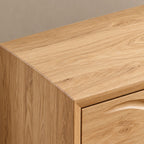 Handcrafted Wooden Dresser With Flowing Wave Drawer Fronts For Bedroom