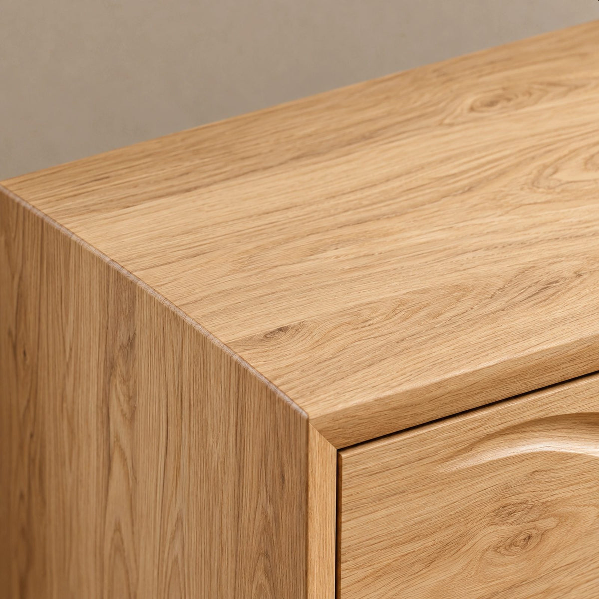 Handcrafted Wooden Dresser With Flowing Wave Drawer Fronts For Bedroom